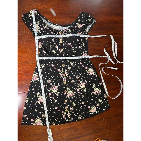 NOBO Milkmaid Mini Dress Large Babydoll Corset Fairy Goth Soft Cottage Floral - Picture 4 of 8
